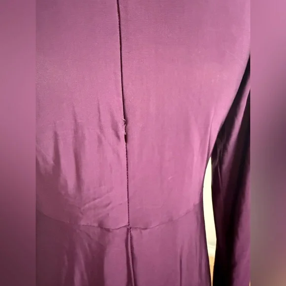 Vintage 90s Betsey Johnson Eggplant Purple Mock Neck Emo Witchy Skater Dress - Picture 5 of 10